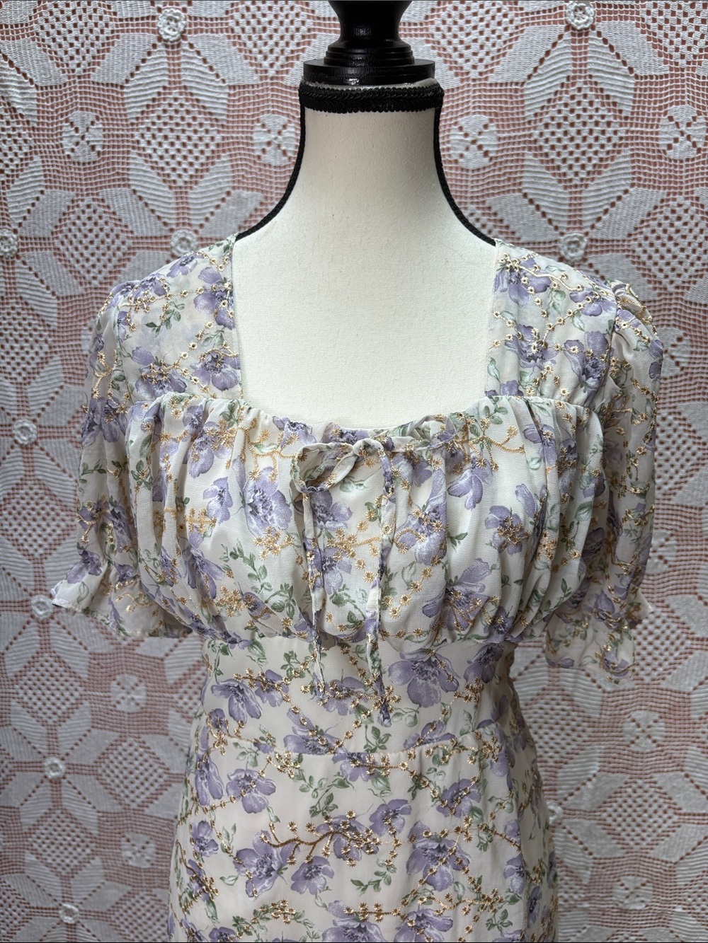 PHA-RIT Classic Closet Floral Embroidered Midi Dress - Picture 3 of 15